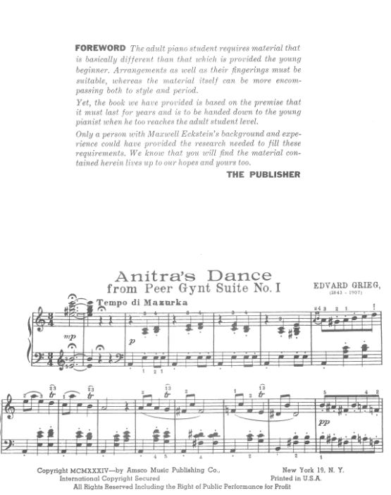 Piano Pieces for the Adult Student