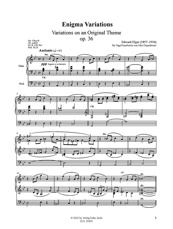 Enigma Variations, Op.36 für Orgel