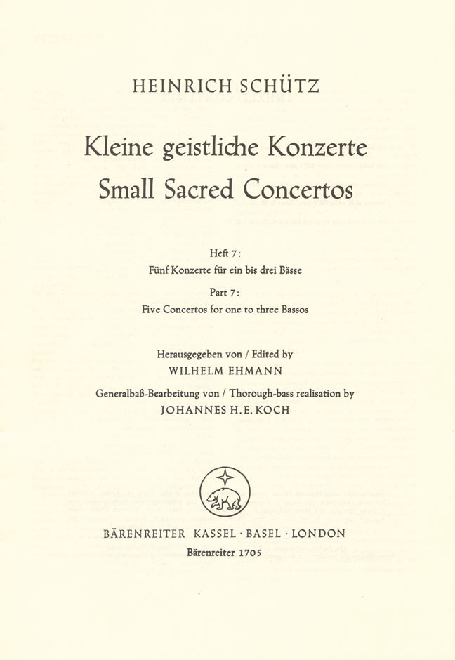 Kleine geistliche Concertoe - Vol.7