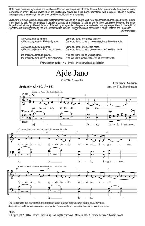 Ajde Jano (From 2 Serbian Folk Songs)