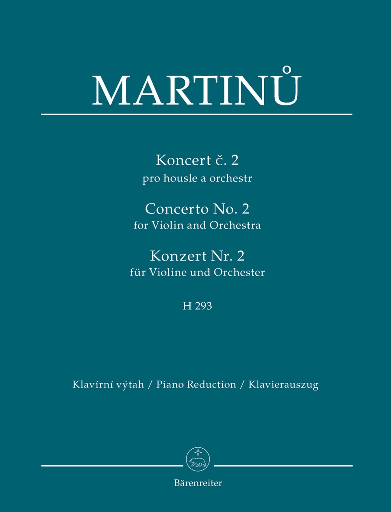 Concerto for Violin and Orchestra No.2, H.293 (Piano reduction)