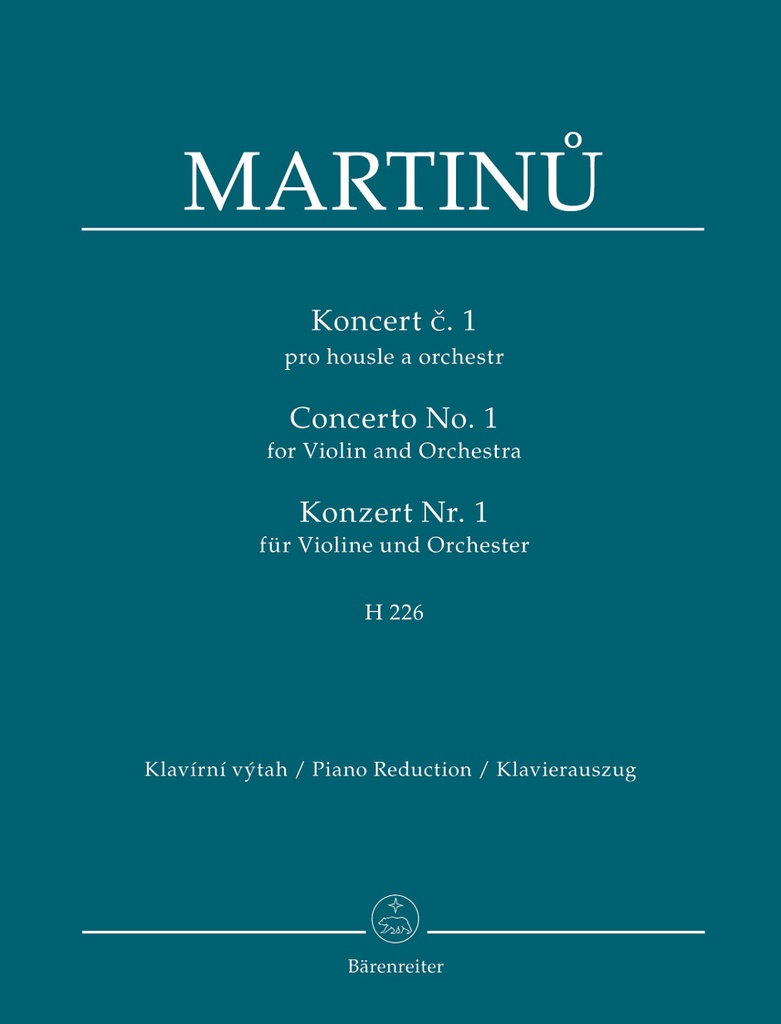 Concerto for Violin and Orchestra No.1, H.226 (Piano reduction)