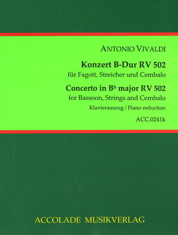 Konzert Nr.24 B-Dur, RV.502 (Klavierauszug)