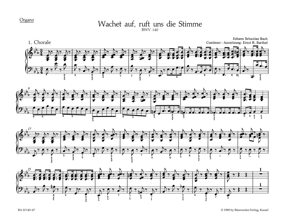 Wachet auf, ruft uns die Stimme, BWV.140 (Organ part)