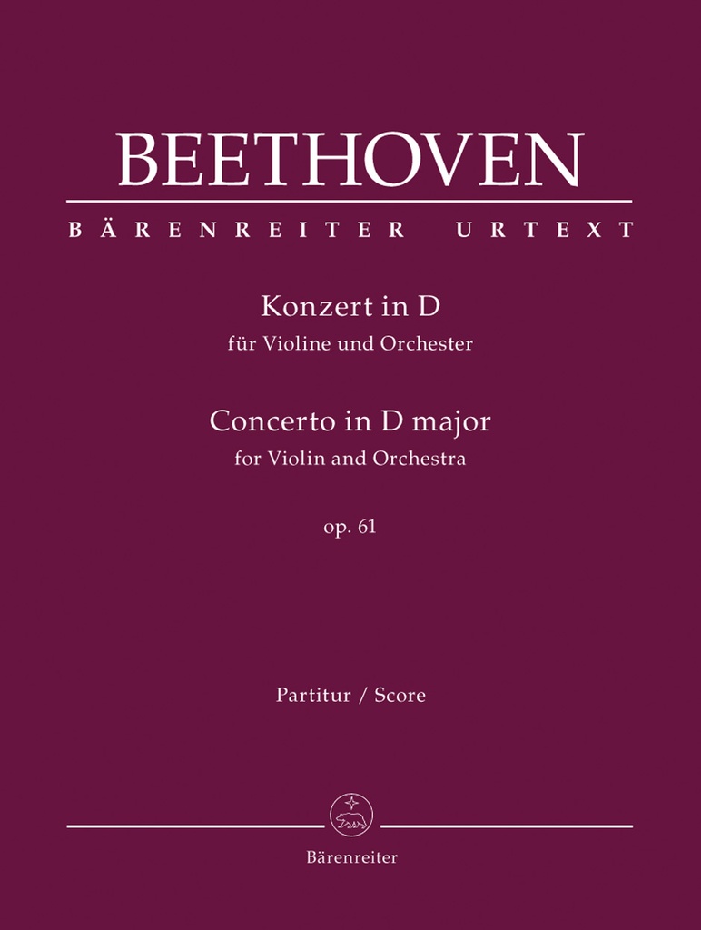 Concerto for Violin and Orchestra D major, Op.61 (Full score)