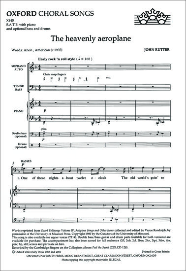 The Heavenly Aeroplane (SATB vocal score)