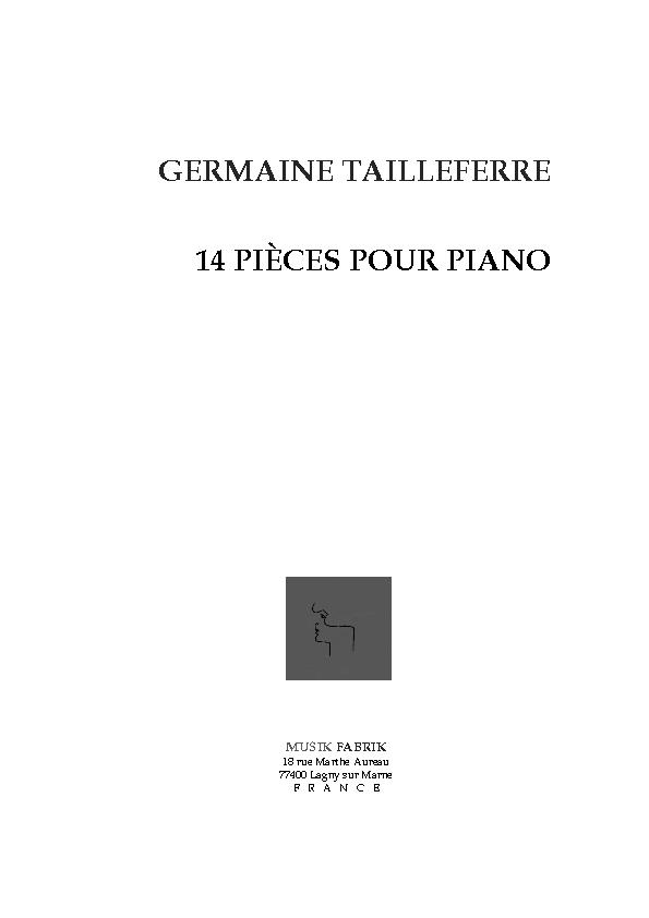 14 Pièces pour Piano