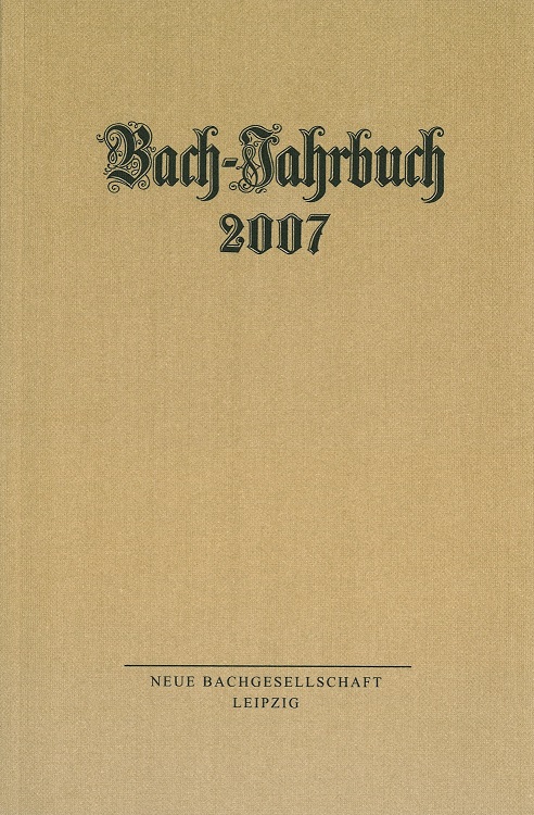 Bach-Jahrbuch 2007