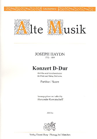 Konzert D-Dur  für Flöte und Streicher (Score)