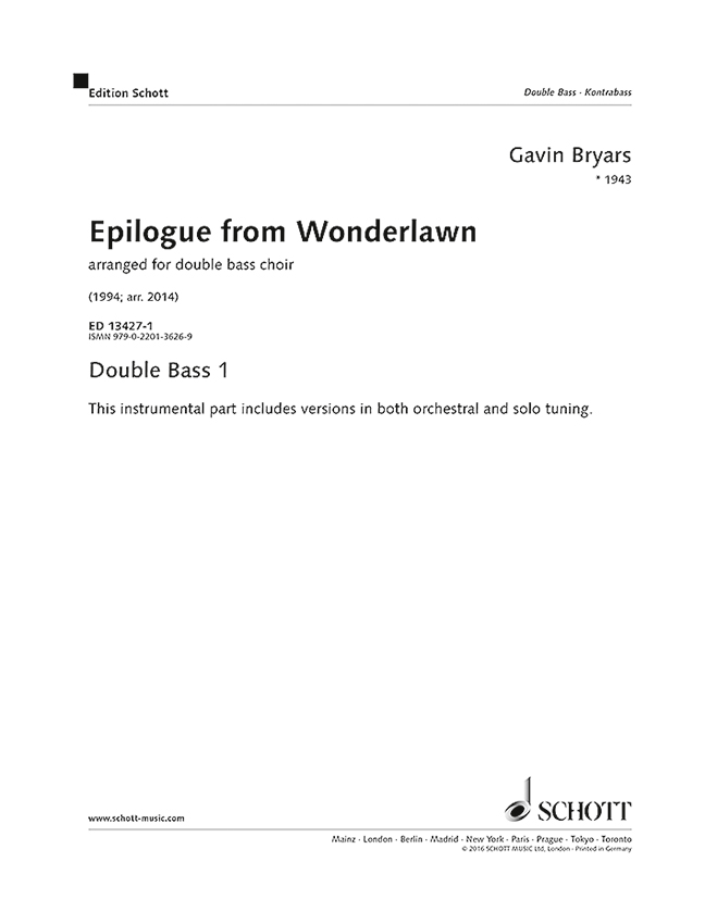 Epilogue from Wonderlawn (Double bass 1)