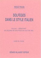 Solfège dans le style Italien - Vol.1 (Livre du professeur)