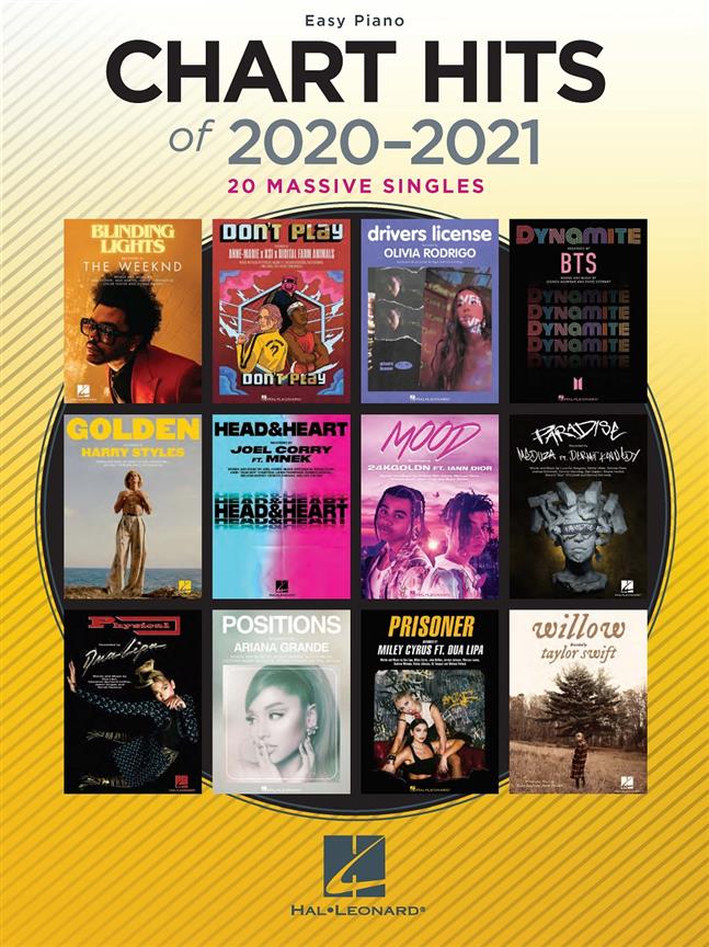 Chart Hits of 2020-2021 (European edition - Easy piano)