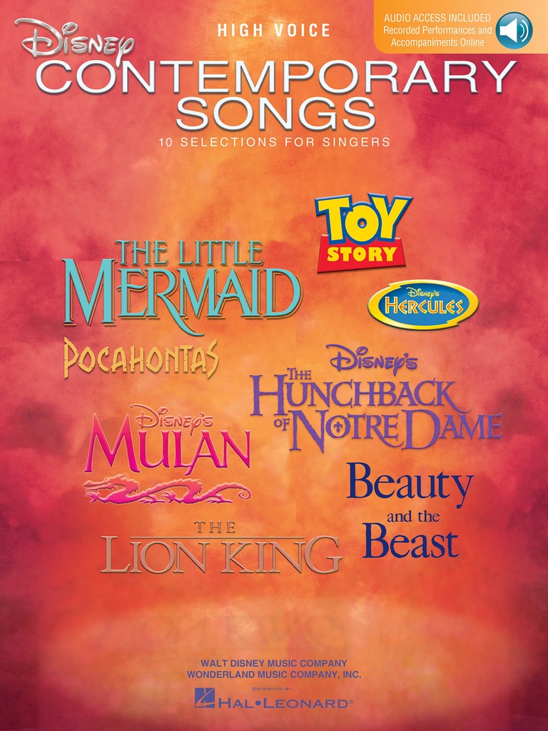 Disney Contemporary Songs (High voice)
