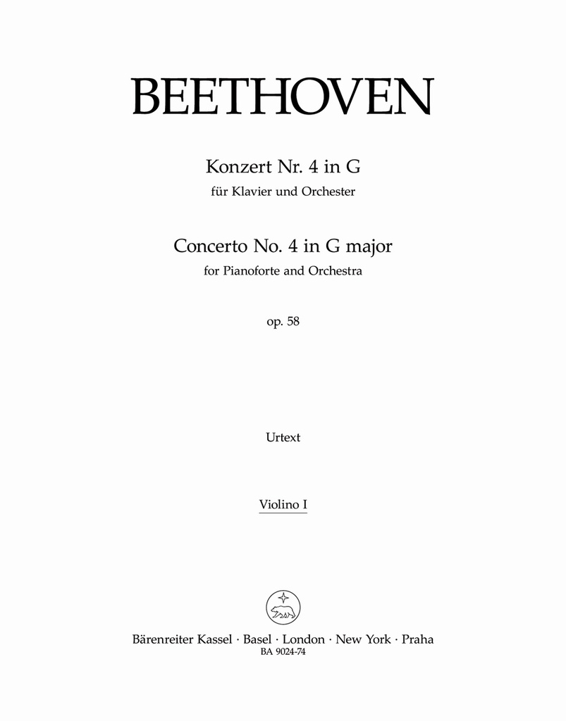 Concerto for Pianoforte and Orchestra No.4 G major, Op.58 (Violin 1)