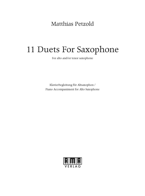 11 Duets for Saxophone - Klavierbegleitung (A-Sax)