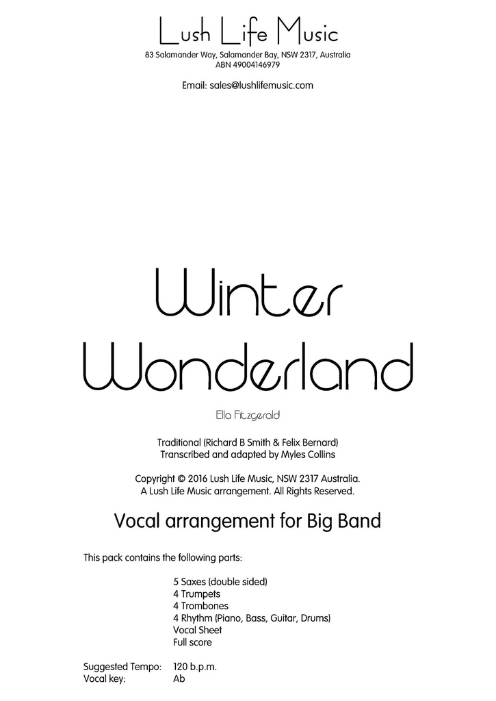 Winter Wonderland (Bigband score & parts)