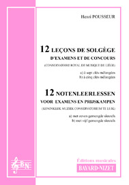 12 Leçons de Solfège de Concours (Accompagnement)