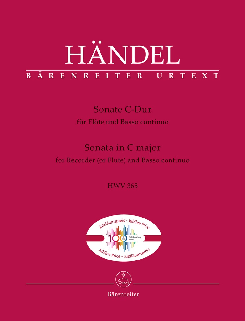 Sonata for Flute and Basso Continuo C Major, HWV.365