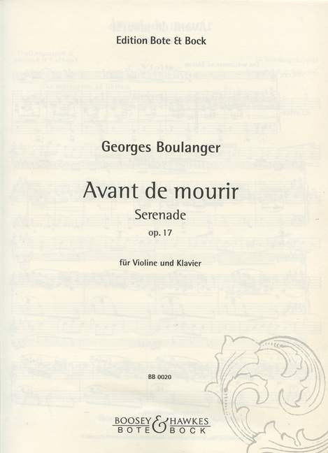 Avant de Mourir, Op.17