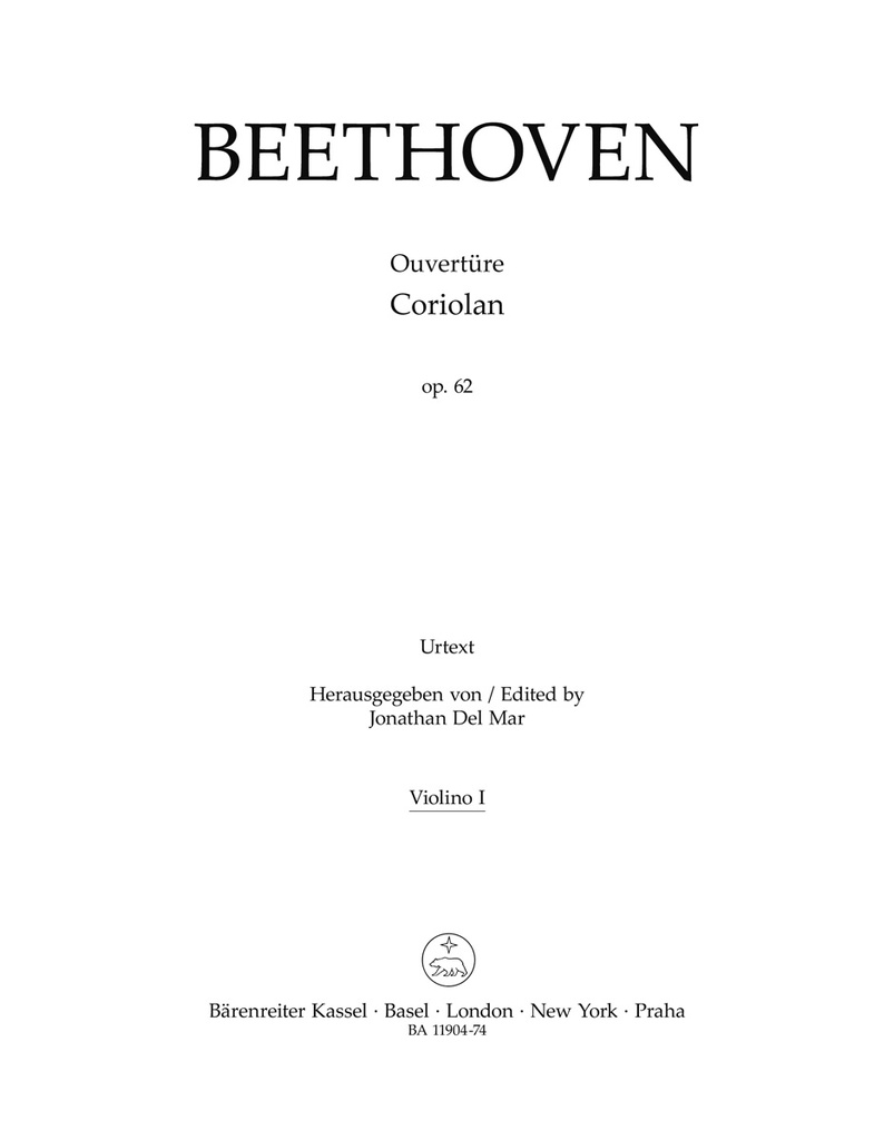 Coriolan Overture, Op.62 (Violin 1 part)