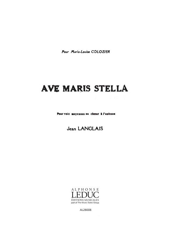 3 Prières, No.2 - Ave Maris Stella (Voice a cappella choral)