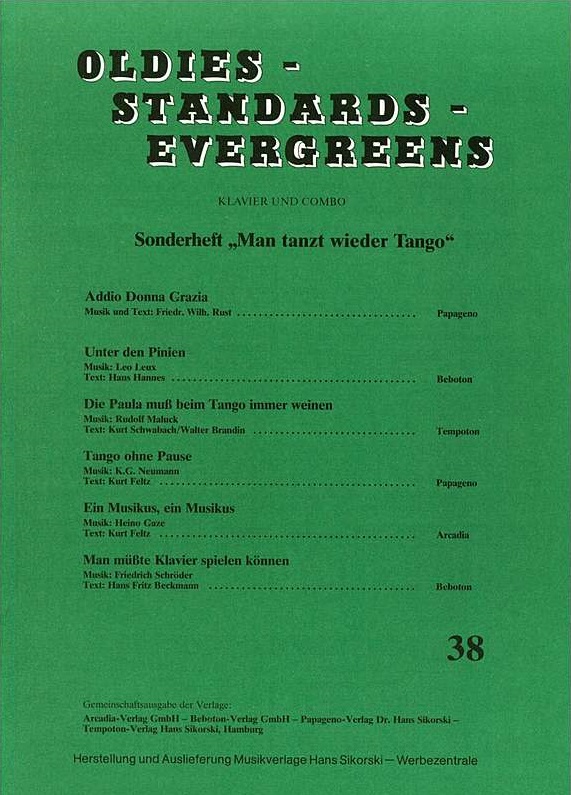 Oldies - Standards - Evergreens für Klavier (Heft 38)