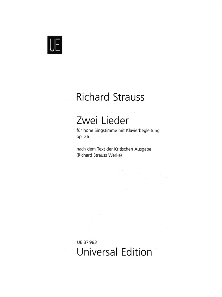 2 Lieder, Op.26 (High voice)