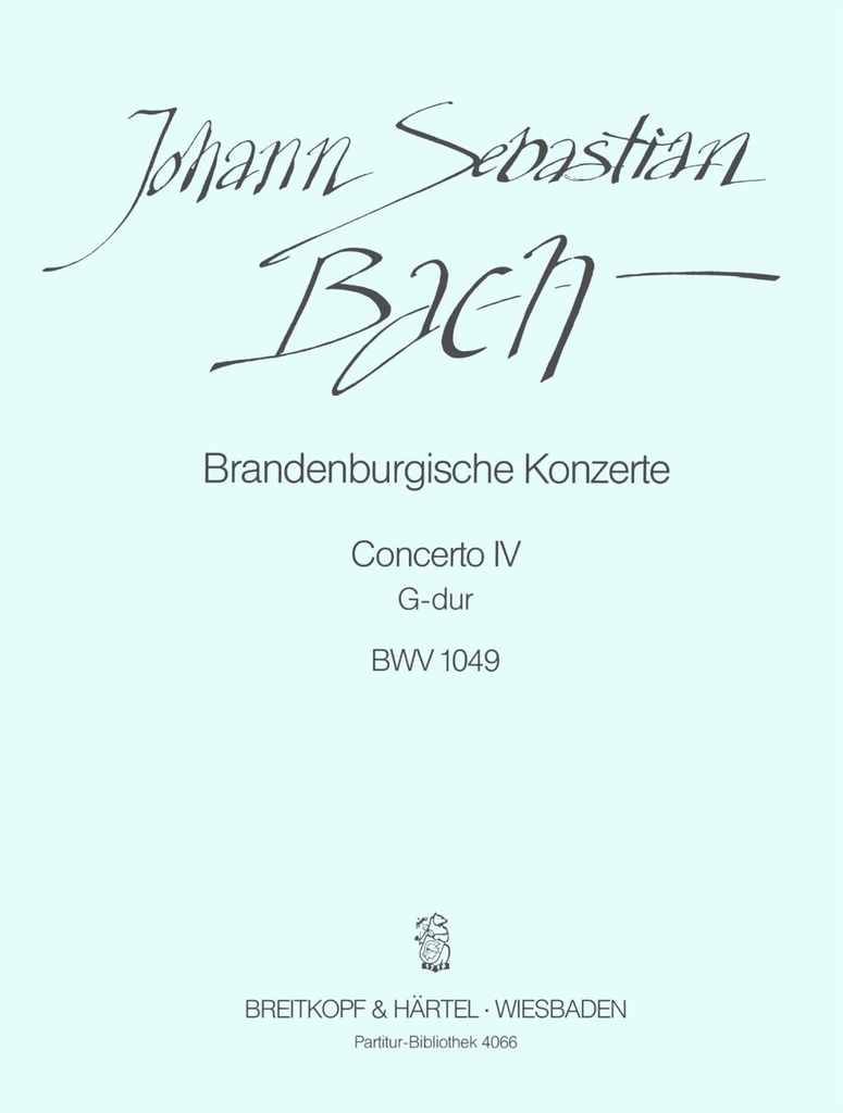 Brandenburg Concerto No.4 in G major, BWV.1049 (Full score)