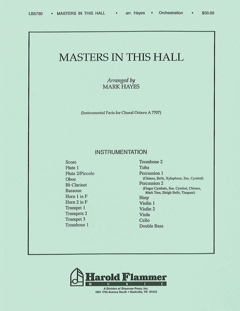 Masters in this Hall (Orchestra score & parts)