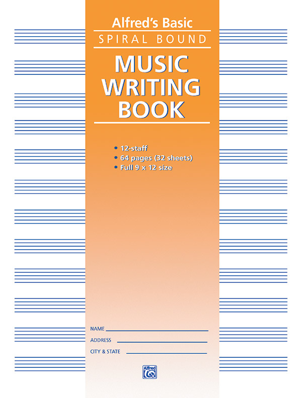 Music Writing Book (12 Staves, 64 pages, spiral bound)