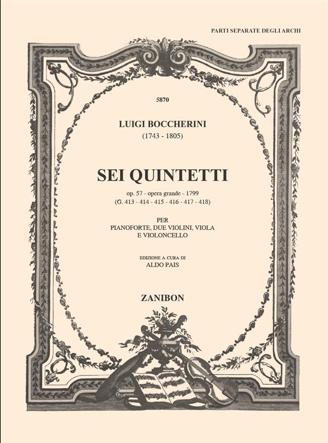 6 Quintets, Op.57 - G.413-418 (Score)