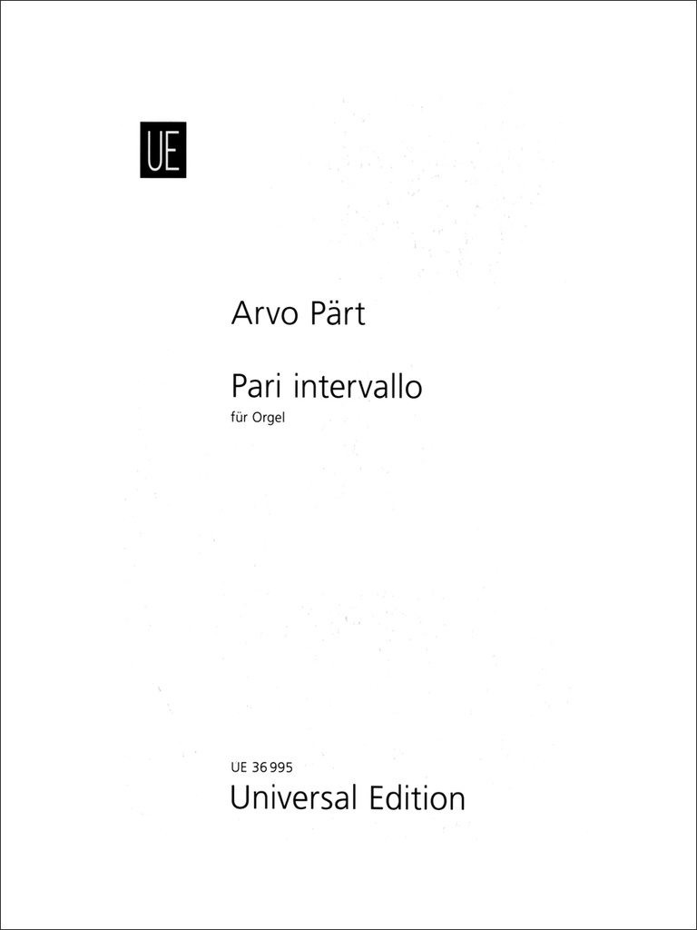 Pari Intervallo für Orgel