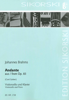 Andante from Op. 83 for Violoncello and Piano