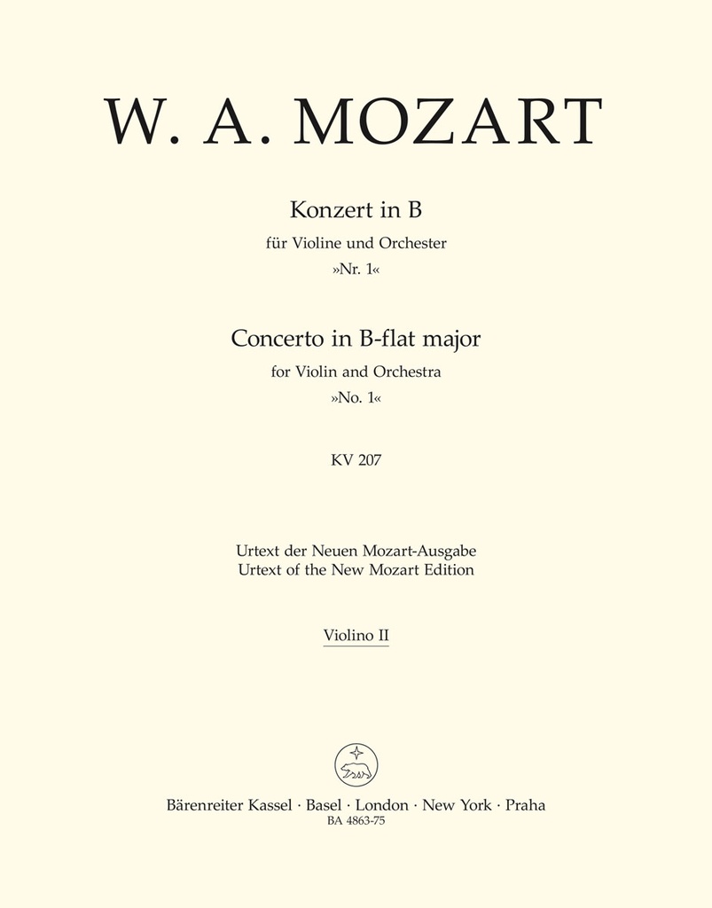 Concerto No.1 B major, KV.207 (Violin 2)