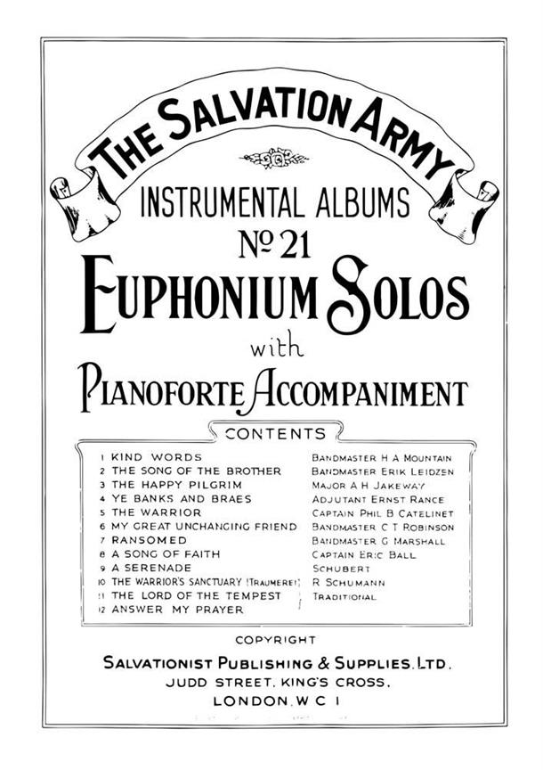 The Salvation Army Instrumental Albums No.21 - Euphonium Solos