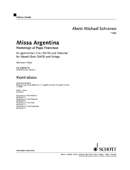 Missa Argentina (Double Bass part)