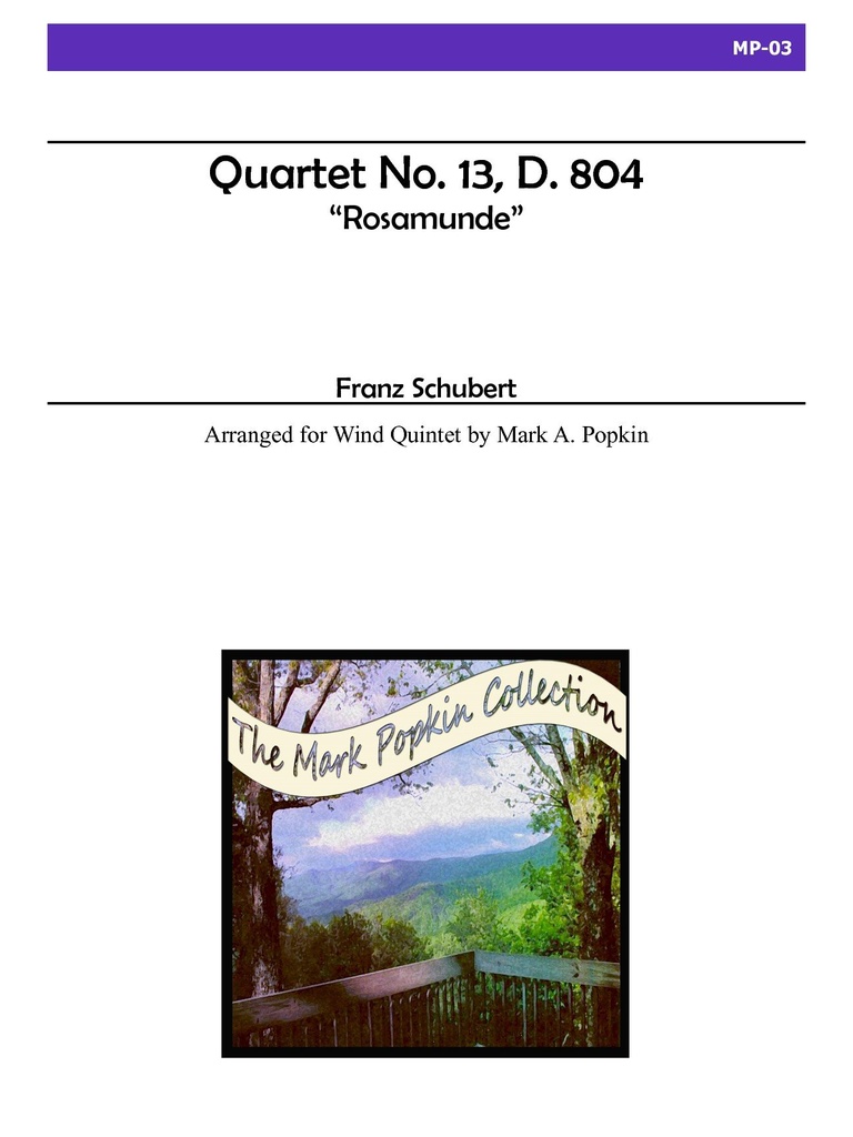 Quartet in A minor, Op.29, No.13, D. 804 'Rosamunde' for Wind Quintet