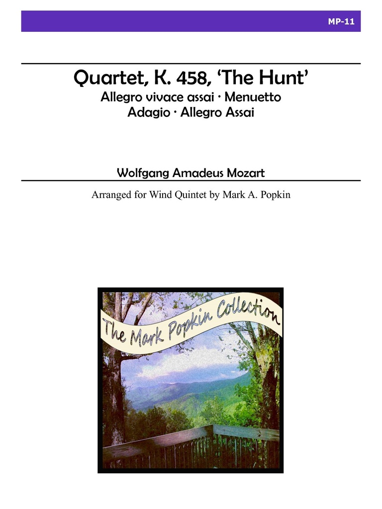 Quartet, K. 458 'The Hunt' for Wind Quintet