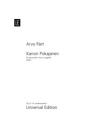 Kanon Pokajanen (Study score)