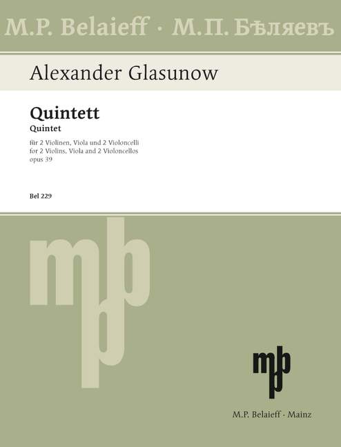 Quintet in A Major, Op.39 (Set of parts)