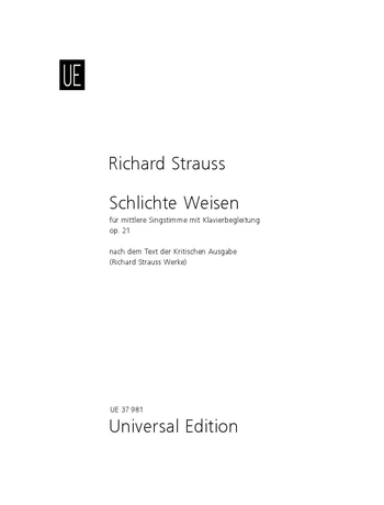 Schichte Weisen, for Medium Voice, Op.21