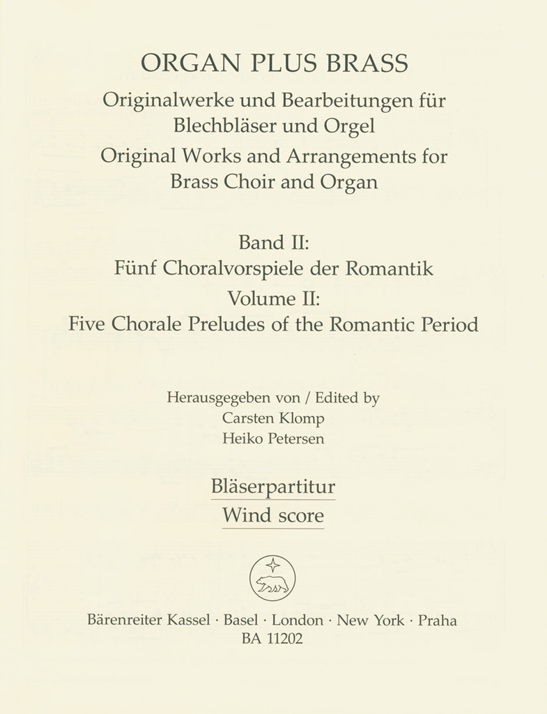 Organ plus brass - Vol.II (Wind parts, Anthology)