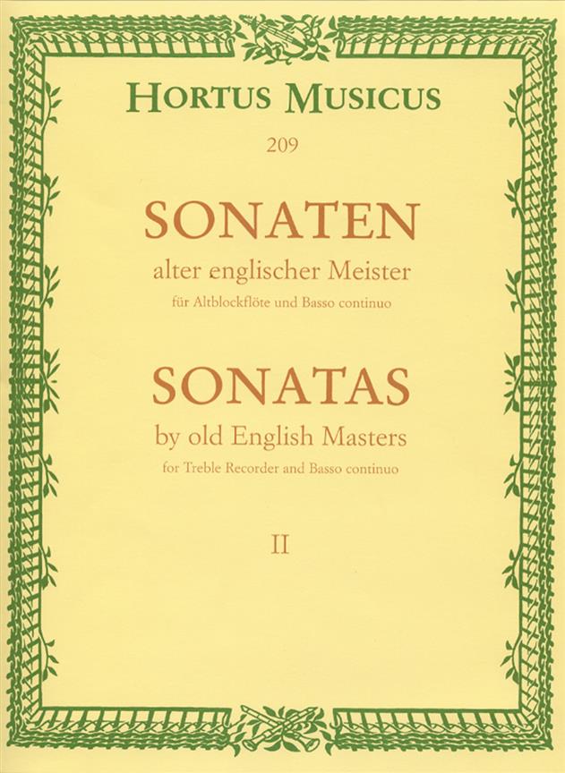 Sonaten alter englischer Meister für Altblockflöte und Basso continuo (- Vol.2) (Score & parts)