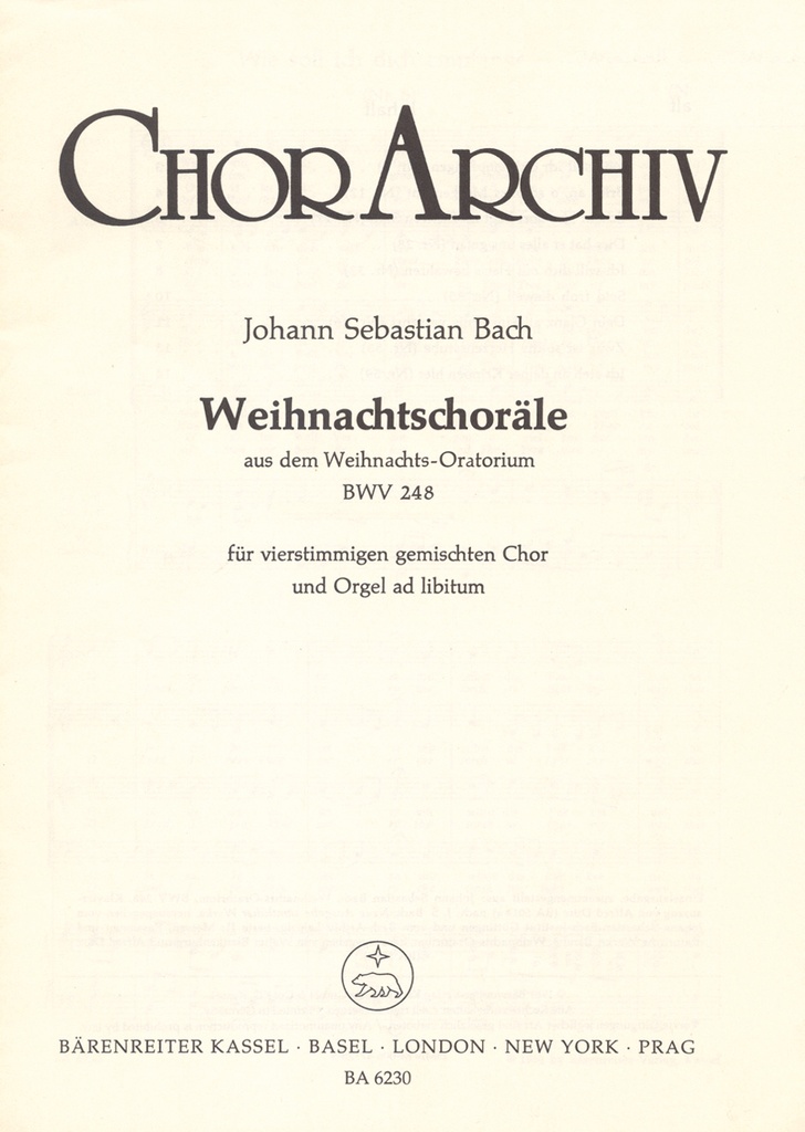 Christmas Chorales from the Christmas Oratorio, BWV.248