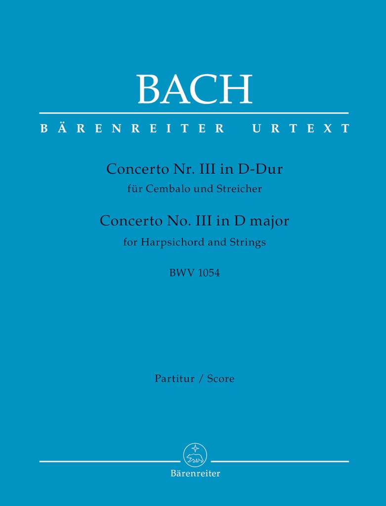 Concerto No.3 in D major, BWV.1054 (Full score, Urtext edition)