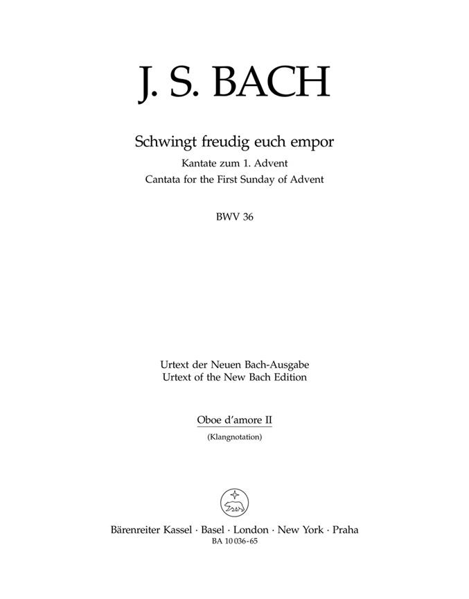 Schwingt freudig euch empor, BWV.36 (Final version) (Wind parts, Urtext edition)