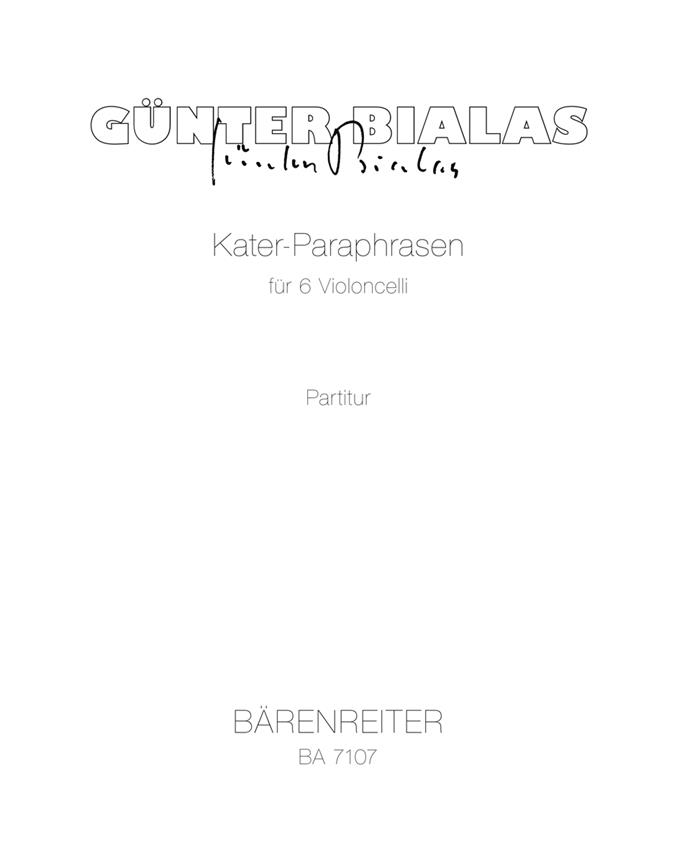 Kater-Paraphrasen (nach Motiven aus der Oper 'Der Gestiefelte Kater' (1978)) (Full score)