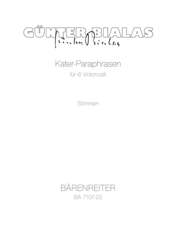 Kater-Paraphrasen (nach Motiven aus der Oper 'Der Gestiefelte Kater' (1978)) (Set of parts)