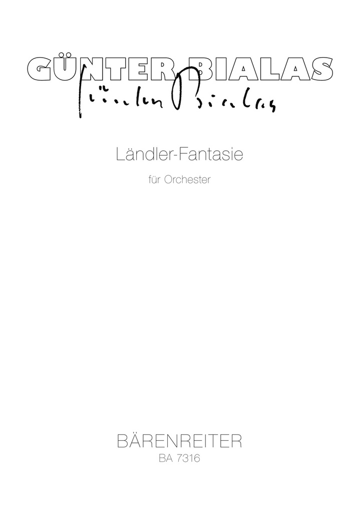 Ländler-Fantasie für Orchester (1989) (Study score)