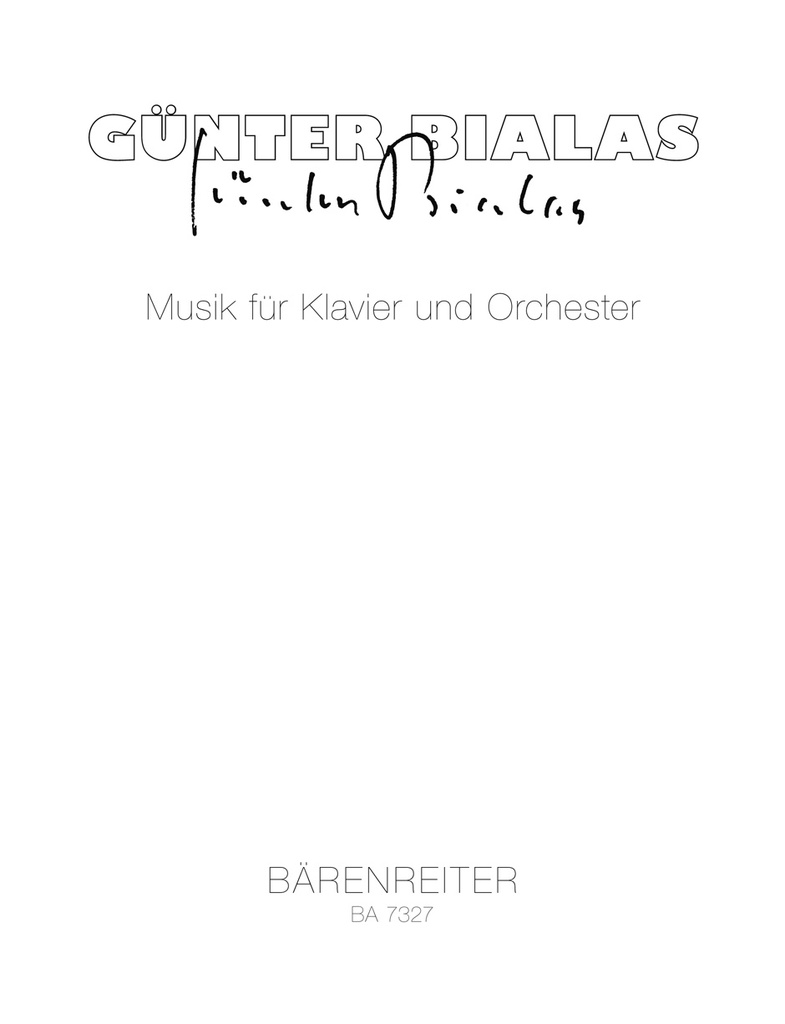 Musik für Klavier und Orchester (1990) (Study score)